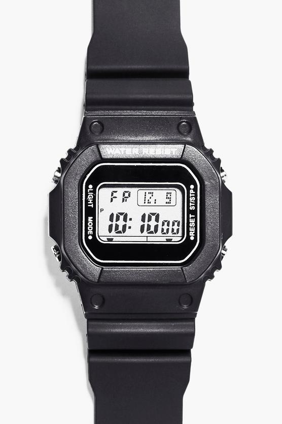 Retro Sports Watch With Square Face